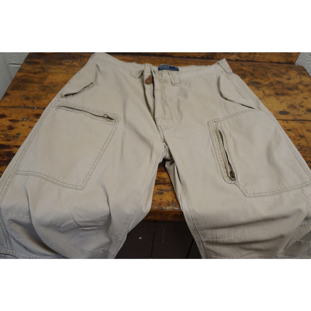 Polo Ralph Lauren Military Cargo Pants 36/32 Beige Paratrooper Army RRL - Picture 2 of 13